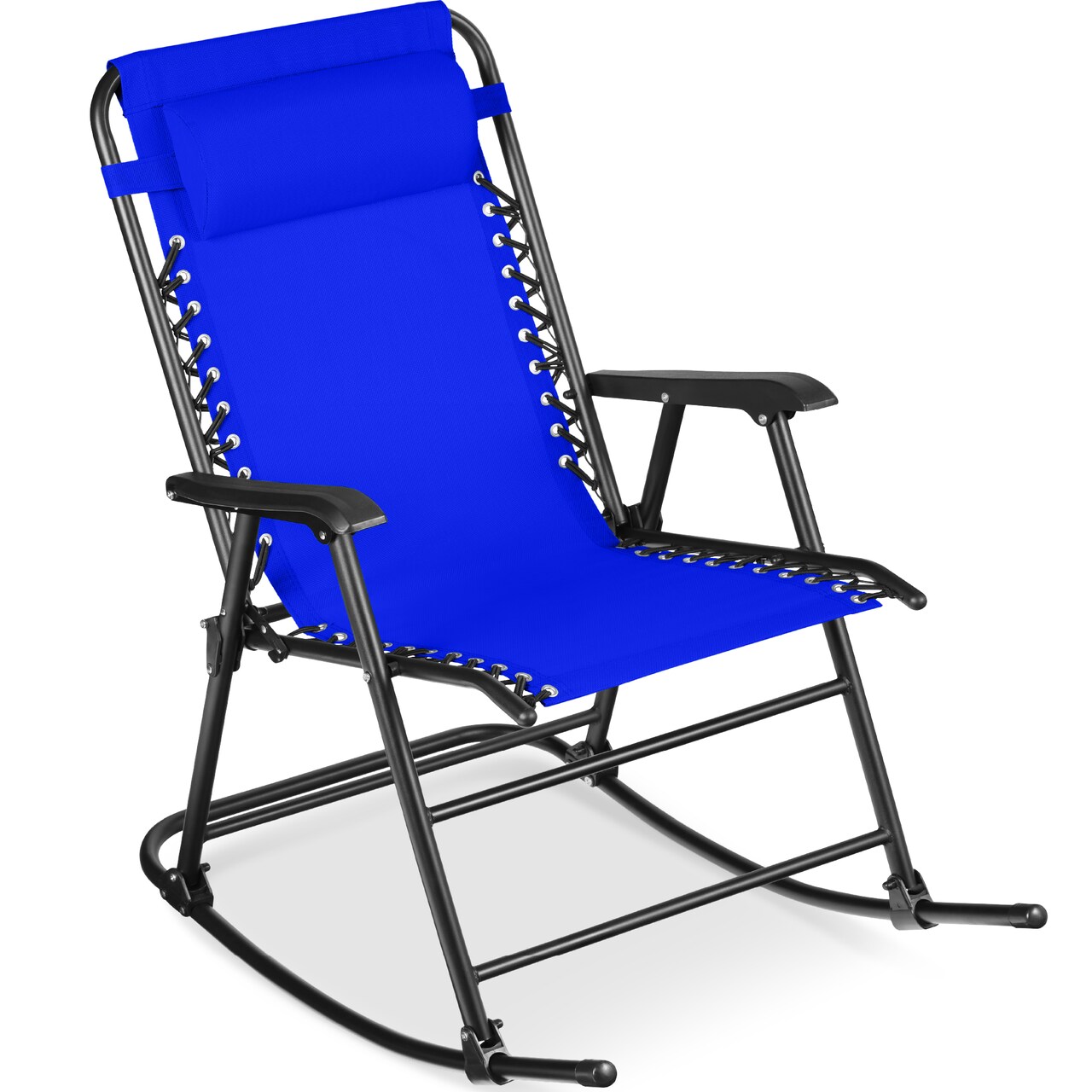 Best Choice Products Folding Outdoor Zero Gravity Rocking Lounge Chair w/ Headrest Pillow